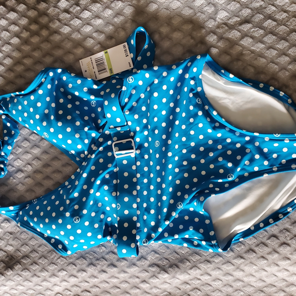 MICHAEL KORS Dot Belted High-Waist Swimsuit